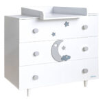 Chest of drawers-Changing table Azure White